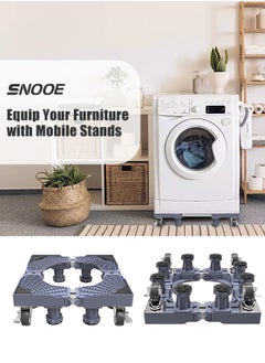 Snooe Washing Machine Base Stand with 4 Locking Wheels and 8 Strong Feet, Movable Universal Mobile Base for Dryer, Refrigerator, Furniture and Appliance  - Image 3