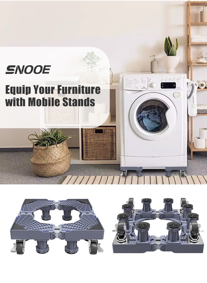 Snooe فيك بو حامل قاعدة غسالة مع 4 عجلات قفل و8 اقدام قوية، قاعدة متحركة عالمية متحركة للمجفف والثلاجة والاثاث والاجهزة  - Image 3
