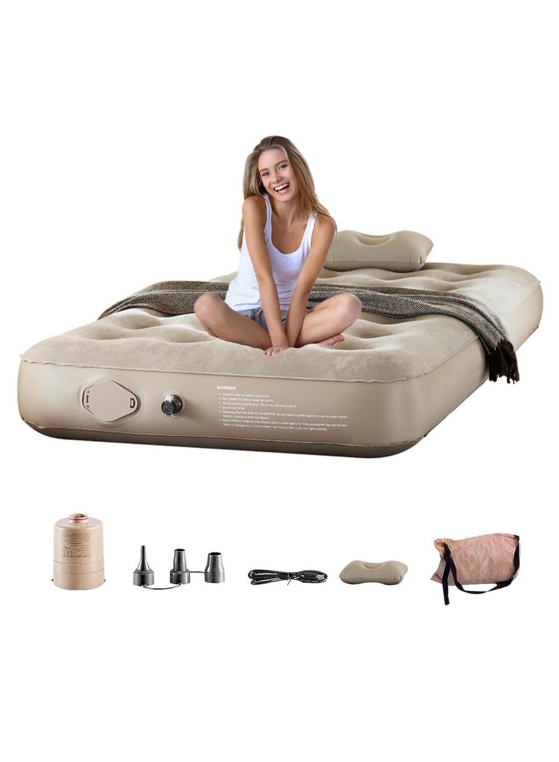 Arabest Automatic inflatable bed for outdoor sleeping cushions，Camping Air Mattresses with 1 Air Pillows，air mattresses with pump，single airbed with built in pump，Hiking, Traveling, Holiday  - Image 1