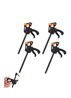 Quick Grip Bar Clamps Set for Woodworking 4 Inch OneHanded Ratchet F Clamps for Efficient Clamping 4 Pack