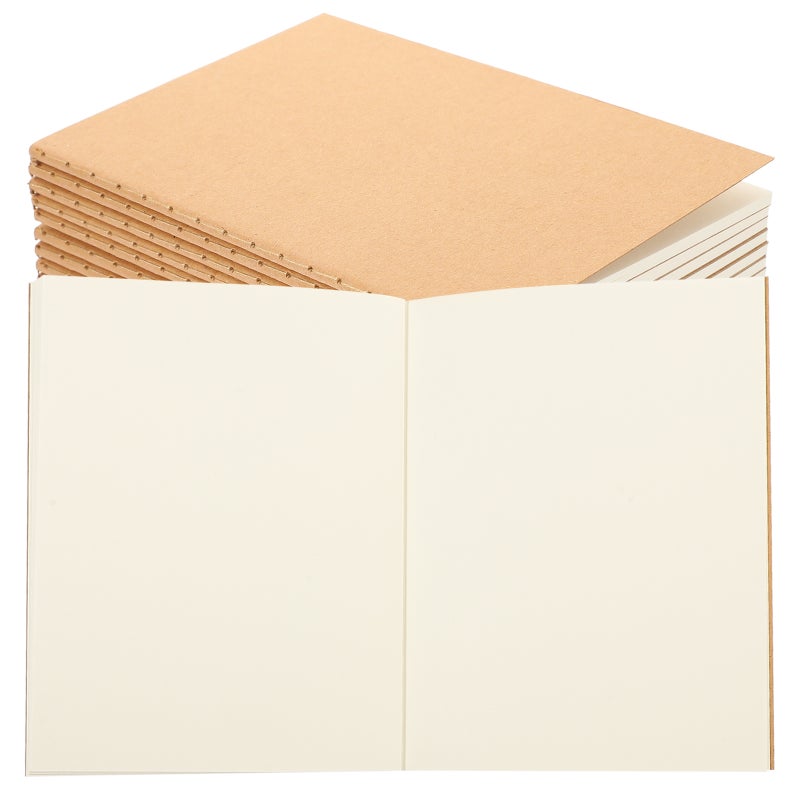 NUOLUX 12PCS A6 Kraft Notebooks Kraft Brown Blank Pages Blank Cover Kraft Journals - Image 5