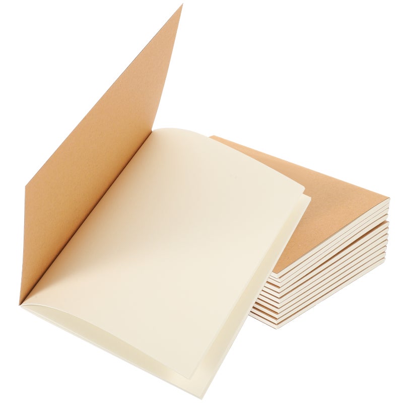 NUOLUX 12PCS A6 Kraft Notebooks Kraft Brown Blank Pages Blank Cover Kraft Journals - Image 1