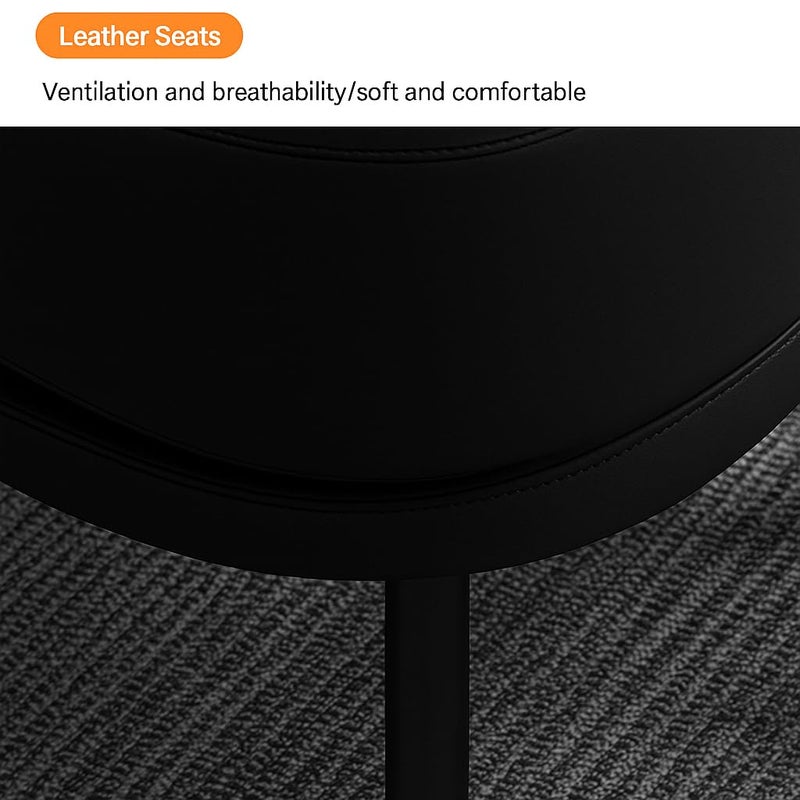 Harmony Home 5-Piece Round Dining Table Set – Black Ceramic Marble Top with Metal Legs & 4 PU Leather Cushioned Chairs – Modern Dining Furniture for Kitchen & Small Spaces - Image 3