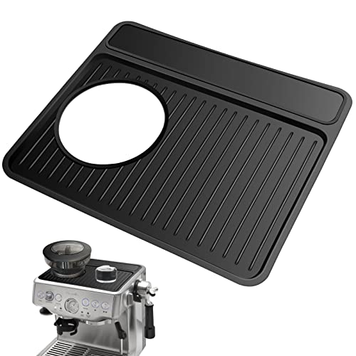 NOTSEK Tamping Mat for Breville 870/880, Espresso Tamper Mat, Food Grade Silicone Non-Slip, 11in x 9.25in, Waterproof Heat Resistant, Espresso Tamping Station for Espresso Machine Barista Accessories (Black) - Image 1