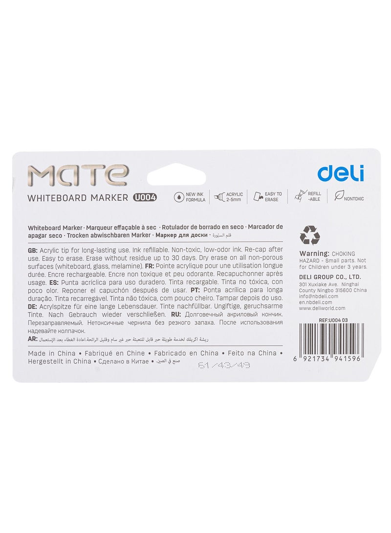 Deli EU00403 Whiteboard Marker 2–5 mm Chisel Tip – 4 Colors – ideal for classrooms, offices & meeting rooms  - Image 5
