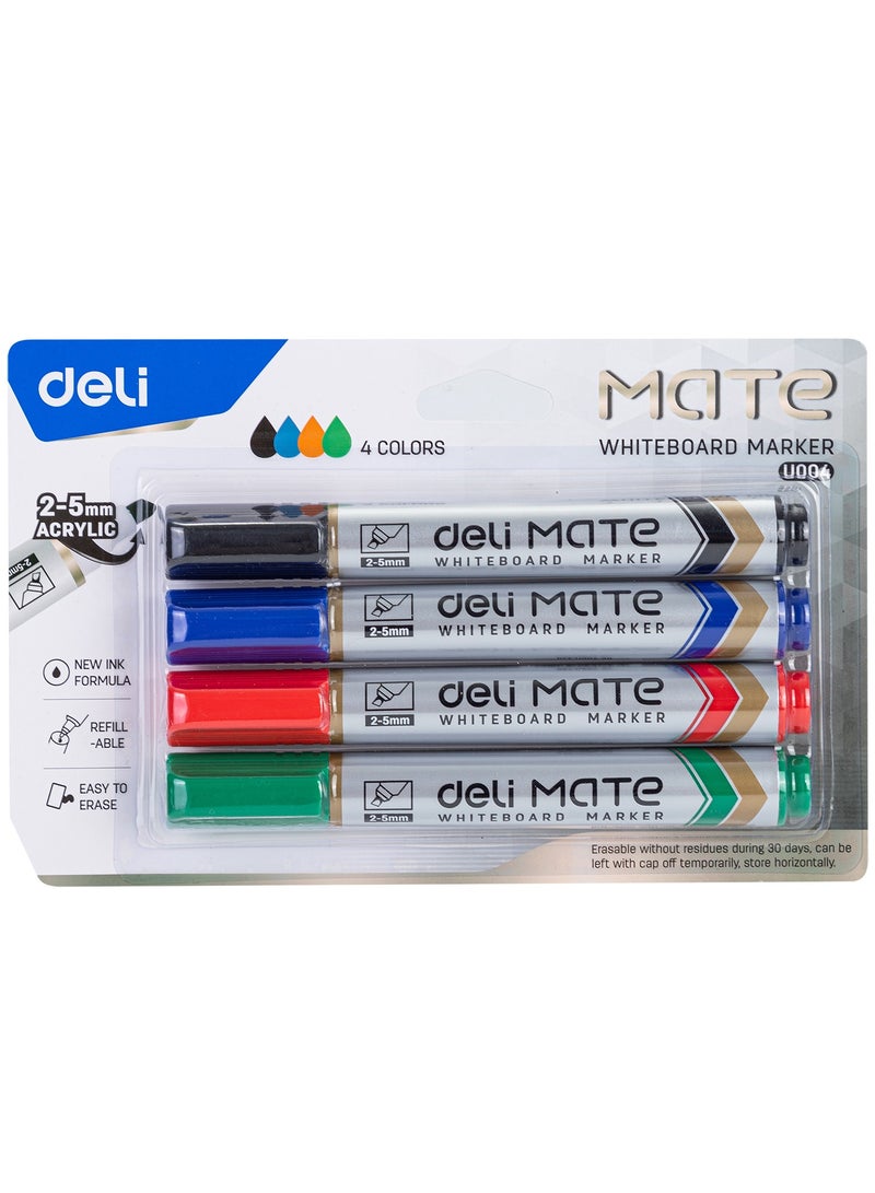 Deli EU00403 Whiteboard Marker 2–5 mm Chisel Tip – 4 Colors – ideal for classrooms, offices & meeting rooms  - Image 4