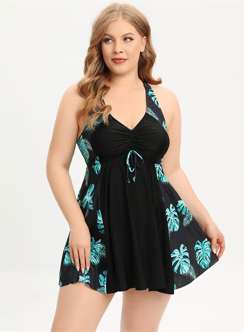 Loquat Squality Plus Size Swimsuit Women's Spa Conservative High-Waisted Bikini - Image 1