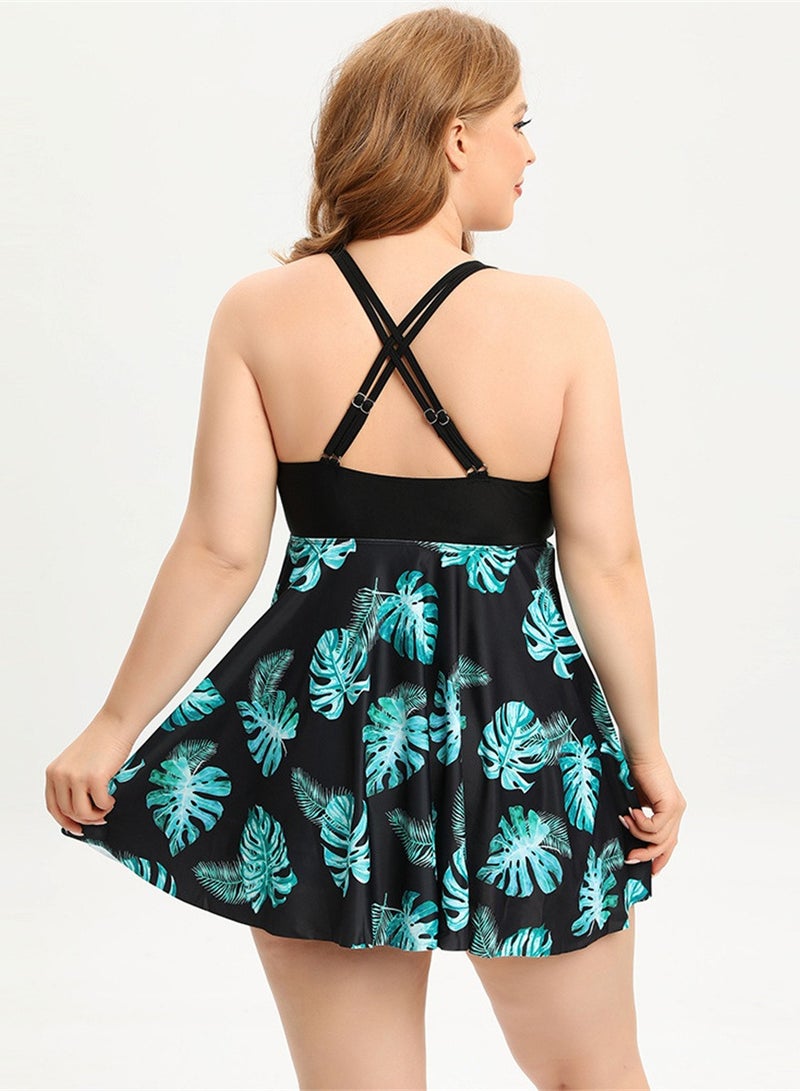 Loquat Squality Plus Size Swimsuit Women's Spa Conservative High-Waisted Bikini - Image 2