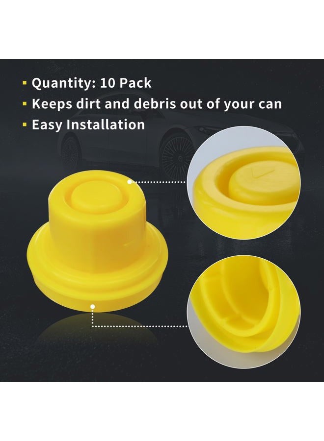 Mapleza Professional Top Hat Blitz Gas Can Cap, Yellow - Universal Spout Replacement with Venting for 1 & 2 Gallon Gasoline Can, Pack of 8 - Image 4