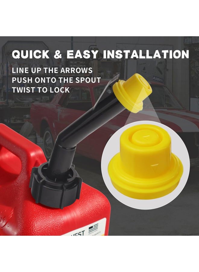 Mapleza Professional Top Hat Blitz Gas Can Cap, Yellow - Universal Spout Replacement with Venting for 1 & 2 Gallon Gasoline Can, Pack of 8 - Image 5