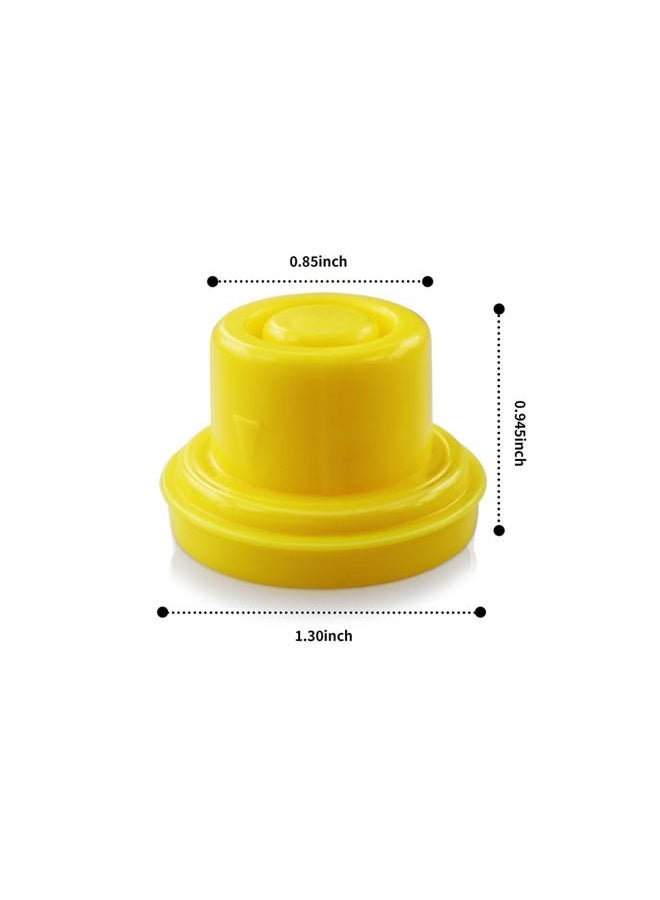 Mapleza Professional Top Hat Blitz Gas Can Cap, Yellow - Universal Spout Replacement with Venting for 1 & 2 Gallon Gasoline Can, Pack of 8 - Image 2