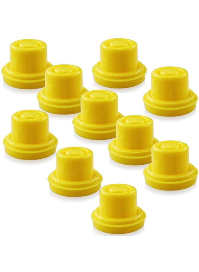 Mapleza Professional Top Hat Blitz Gas Can Cap, Yellow - Universal Spout Replacement with Venting for 1 & 2 Gallon Gasoline Can, Pack of 8 - Image 1