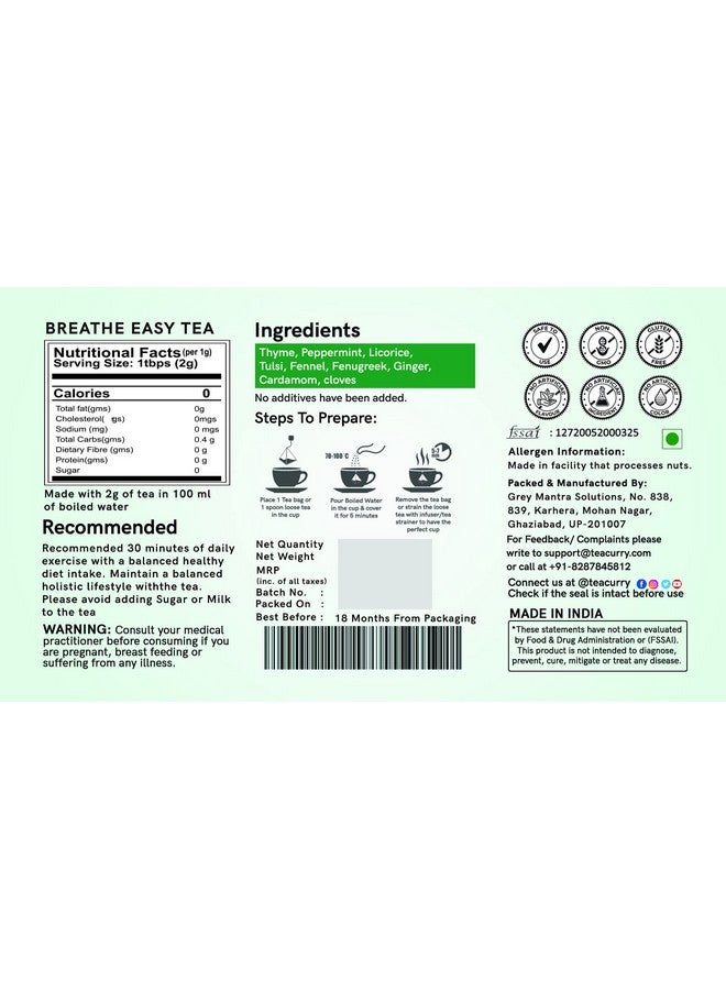 TEACURRY Anti Smoking Tea - 100 Gms Loose Tea + Infuser / 50 Cups | Help Quit Smoking, And Lung Detox | Lung Detox For Smokers | Lungs Cleaner | Lung Cleanse For Smokers - Image 4