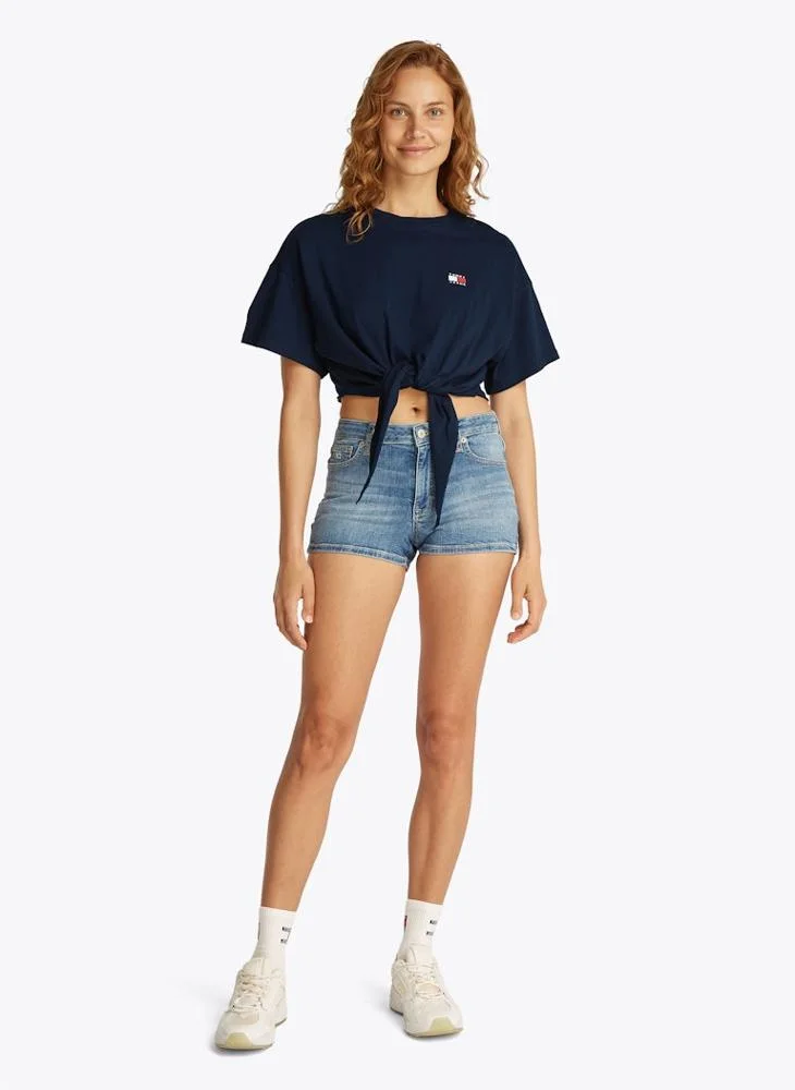 TOMMY JEANS Tie Waist Crew Neck T-Shirt