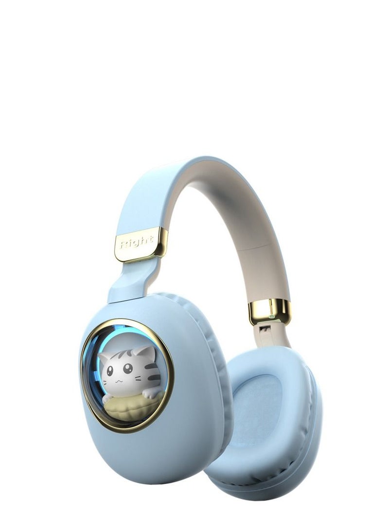 Y&D Kids Wireless Headphones, Bluetooth Over Ear Headphones with Cute Cat Colorful LED Lights,Wireless&Wired,Foldable Build-in Mic Bluetooth Headphones For Kids Girls Teens Adults School - Image 1