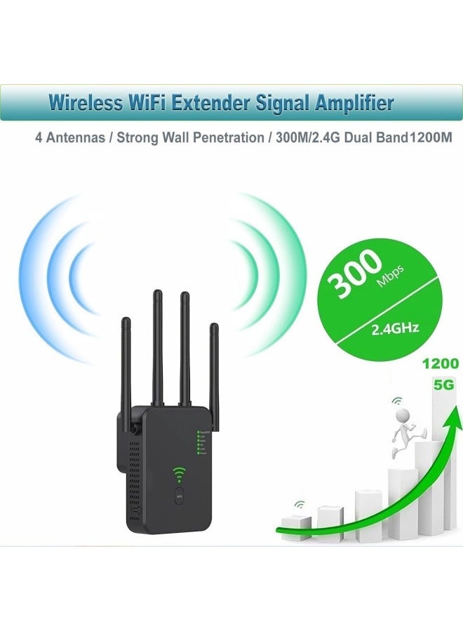 300Mbps Wireless WiFi Repeater Wi-Fi Signal Booster Dual-Band 2.4G Wi-Fi Extender 802.11ac Gigabit WiFi Amplifier WPS Router, AC300  - Image 2