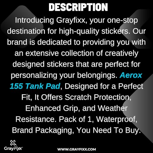 Grayfixx Aerox 155 Tank Pad | Premium Gel Tank Pad, Sleek, Durable Design, Pack of 1 - Image 3