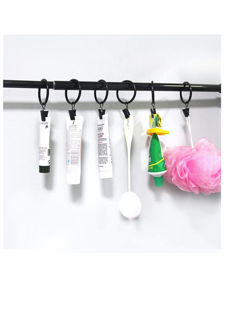 Excefore Curtain Rings with Clips, 20 Pcs Large Heavy Drapery Rings Hooks Used for Hang Drapes Caps Pictures Rustproof Decorative Curtain Rings for Bathroom Living... - Image 3