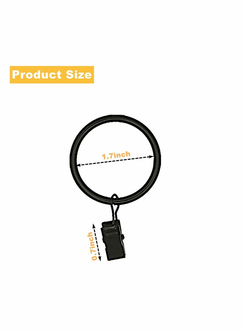 Excefore Curtain Rings with Clips, 20 Pcs Large Heavy Drapery Rings Hooks Used for Hang Drapes Caps Pictures Rustproof Decorative Curtain Rings for Bathroom Living... - Image 4