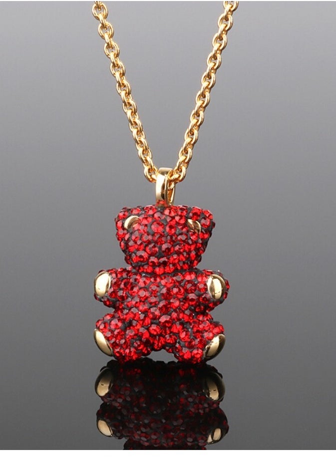 Chomel - 3D Pendant, Red, Gold plating - Image 1