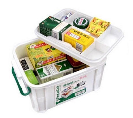 Gikvni Standard 2 Layer with 6 Compartments Emergency First Aid Box with Detachable Tray and Lid, Multicolour, Standard - Image 3