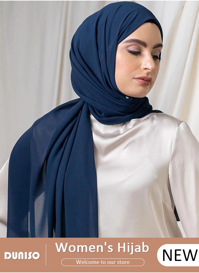 DUNISO - Women's Hijab, Premium Breathable Chiffon Hijab, Stylish and Comfortable Hijab Scarfs,  Very Comfy & Good for Everyday Use, Versatile and Artistic Scarf for Women - Image 1
