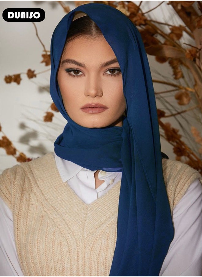 DUNISO - Women's Hijab, Premium Breathable Chiffon Hijab, Stylish and Comfortable Hijab Scarfs,  Very Comfy & Good for Everyday Use, Versatile and Artistic Scarf for Women - Image 1
