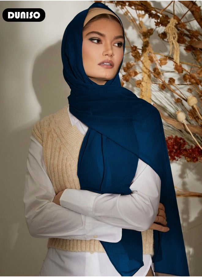 DUNISO - Women's Hijab, Premium Breathable Chiffon Hijab, Stylish and Comfortable Hijab Scarfs,  Very Comfy & Good for Everyday Use, Versatile and Artistic Scarf for Women - Image 1