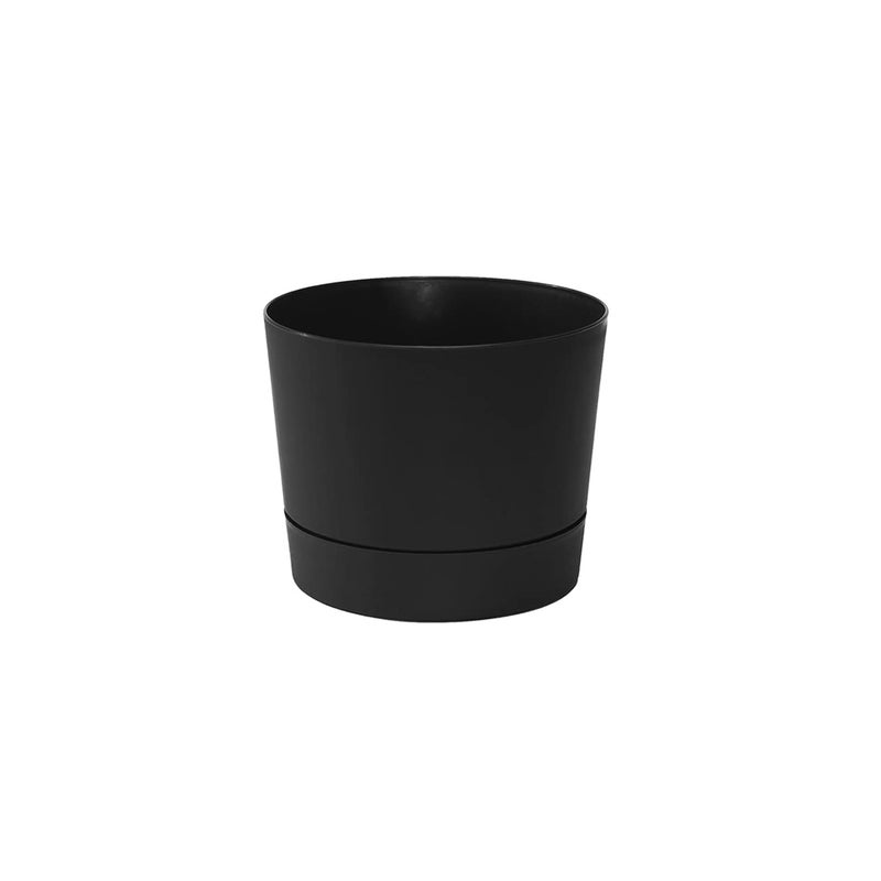 Root & Vessel Majestic Mid-Century Modern Low Profile Cylinder Pot, Matte Black, 6.5" - Image 1
