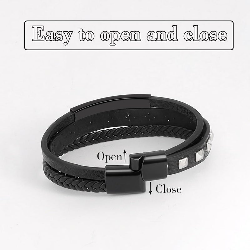 Mafnee Store Manfnee 6-12PCS Braided Faux Leather Bracelet Punk Cuff Wrap Bracelets for Men Women Adjustable - Image 4