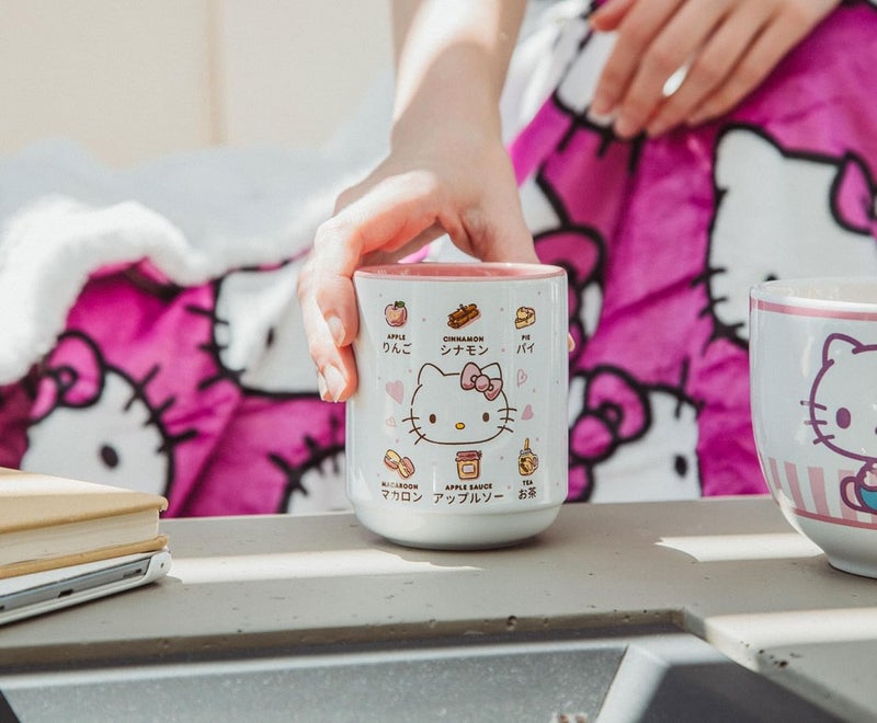 Hello Kitty Sanrio Apple Icons Asian Ceramic Tea Cup  Traditional JapaneseInspired Mug Without Handle  Holds 9 Ounces - Image 5