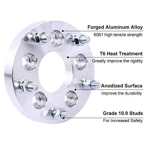 DCVAMOUS 4PC 5x4.5 to 5x100 Wheel Adapters 1 Inch with 12x1.5 Studs Compatible with Toyota Honda-Acura-Mazda-Mitsubishi 5 Lug 5x114.3 to 5x100 Adapters (Adapt 5 on 100mm Rims to 114.3mm Vehicle) - Image 5