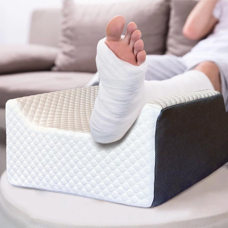 BlissfulNest Leg Elevation Pillow Leg Wedge Pillow for Legs/Knee/Ankle Post Surgery Leg Elevating Pillow for After Surgery Recovery Wider Longer Memory Foam Cooling Fabric - Image 1