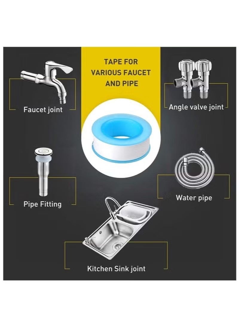 4pcs Teflon tape, thread sealing tape, PTFE sealing tape for pipes, sealing tape for leaking pipe threads, sealing tape for water pipes with threaded pipe joints, 18mm X 0.2mm X 25m (white) - Image 2