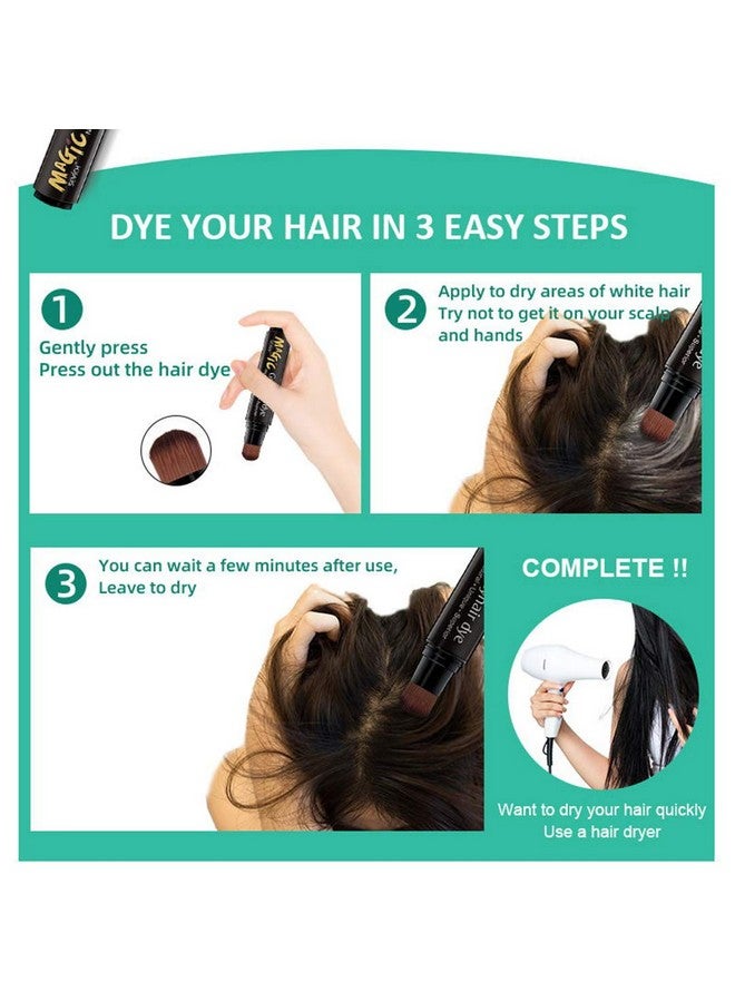 gowwim Root Touch Up Semi-permanent Hair Dye Pen to Cover Gray Hair Roots (Black) - Image 3