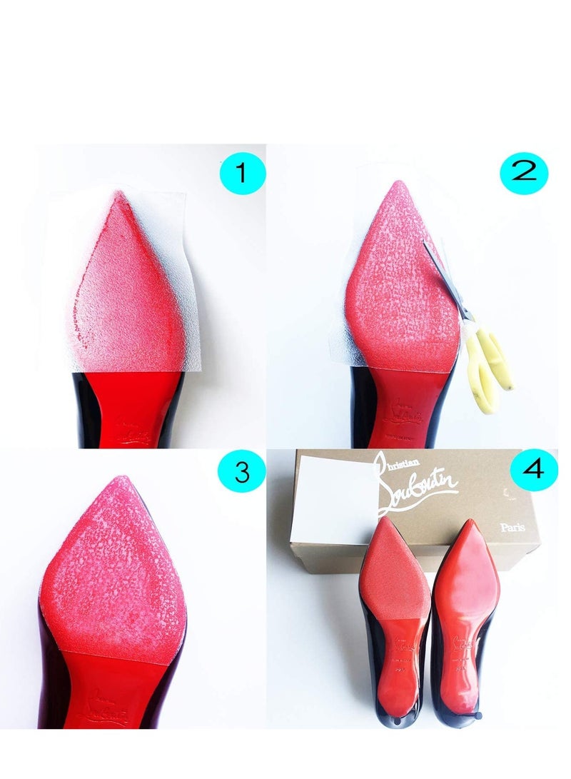 Excefore Sole Sticker, 8Pcs Crystal Clear Self-Stick Pads Protector Shoe Bottoms Slip Resistant Cover for Ladies Heels  - Image 2