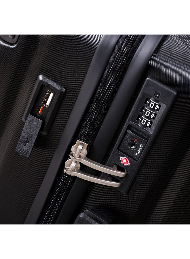 ماجلان حقيبة سفر مقصورة صلبة من البولي كربونات (PC) – 20 بوصة CTH0077F-20 مع منفذ USB وقفل TSA وأربع عجلات مزدوجة دوارة - Image 5