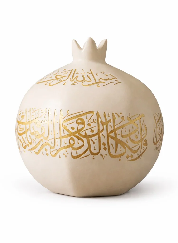 Tohfa Luxe Tohfa Luxe Calligraphy Ayat Annar – Large Handcrafted Ceramic Centerpiece (16 × 16 cm)