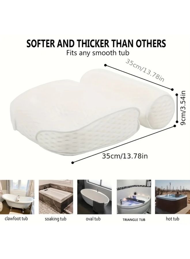 1pc Bath Pillow with Suction Cup for Neck and Back Support Spa Bath Accessory - Image 4
