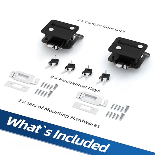 DAIERTEK RV Door Lock, Camper Door Lock Replacement RV Entry Door Lock Handle Latch Zinc Alloy Black for RV Camper Travel Trailer -2pcs - Image 5