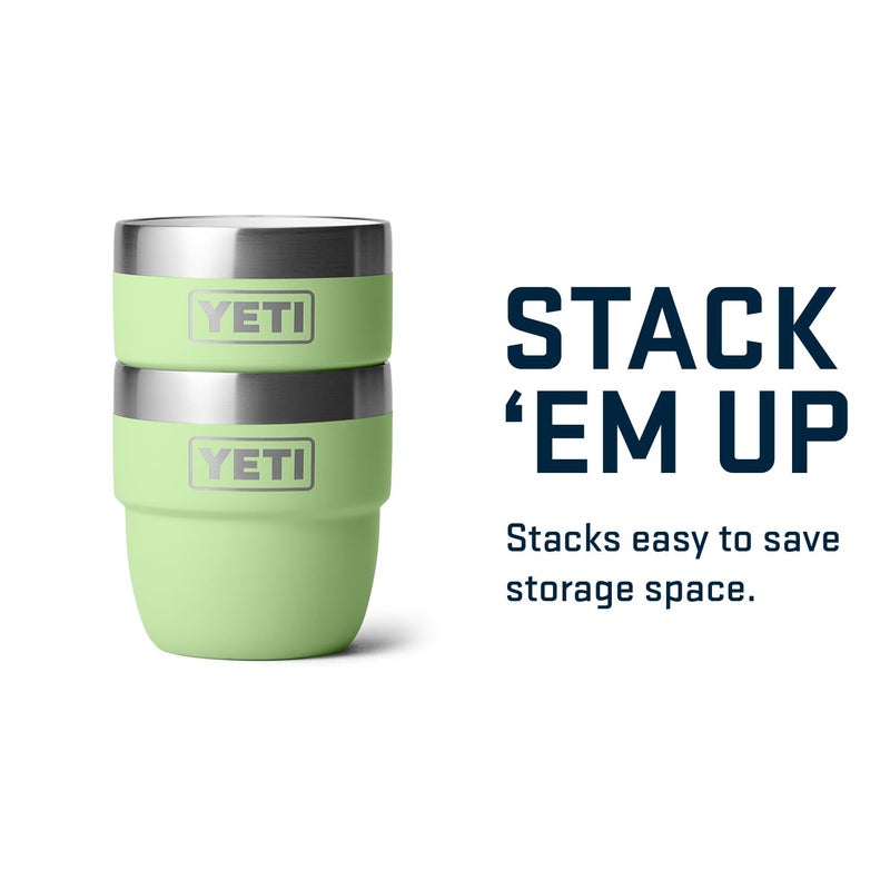 YETI Rambler 4 oz Stackable Cup, Stainless Steel, Vacuum Insulated Espresso/Coffee Cup, 2 Pack, Key Lime - Image 5