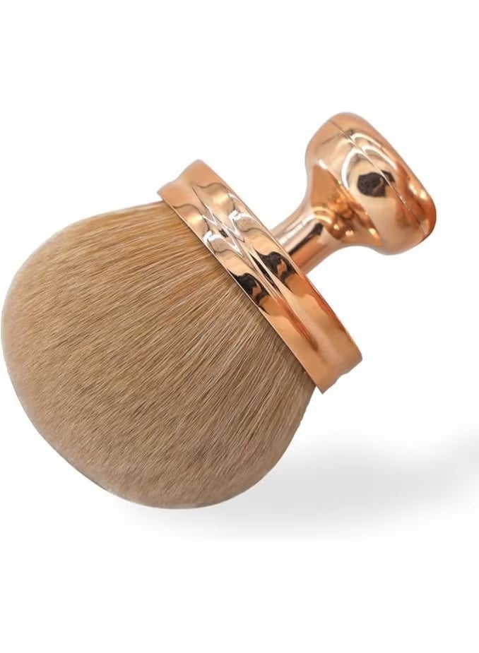 فرشاة مكياج للجسم كبيرة جدًا للتسمير الذاتي، أداة تطبيق التسمير الذاتي للظهر، فرشاة كابوكي عريضة الرأس 74 مم لمزيج البرونزر، أداة تطبيق التسمير الذاتي، فرشاة مكياج بيضاوية للوجه والساق (ذهبي وردي) - Image 1