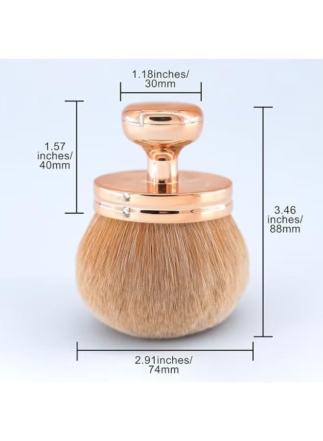 فرشاة مكياج للجسم كبيرة جدًا للتسمير الذاتي، أداة تطبيق التسمير الذاتي للظهر، فرشاة كابوكي عريضة الرأس 74 مم لمزيج البرونزر، أداة تطبيق التسمير الذاتي، فرشاة مكياج بيضاوية للوجه والساق (ذهبي وردي) - Image 2