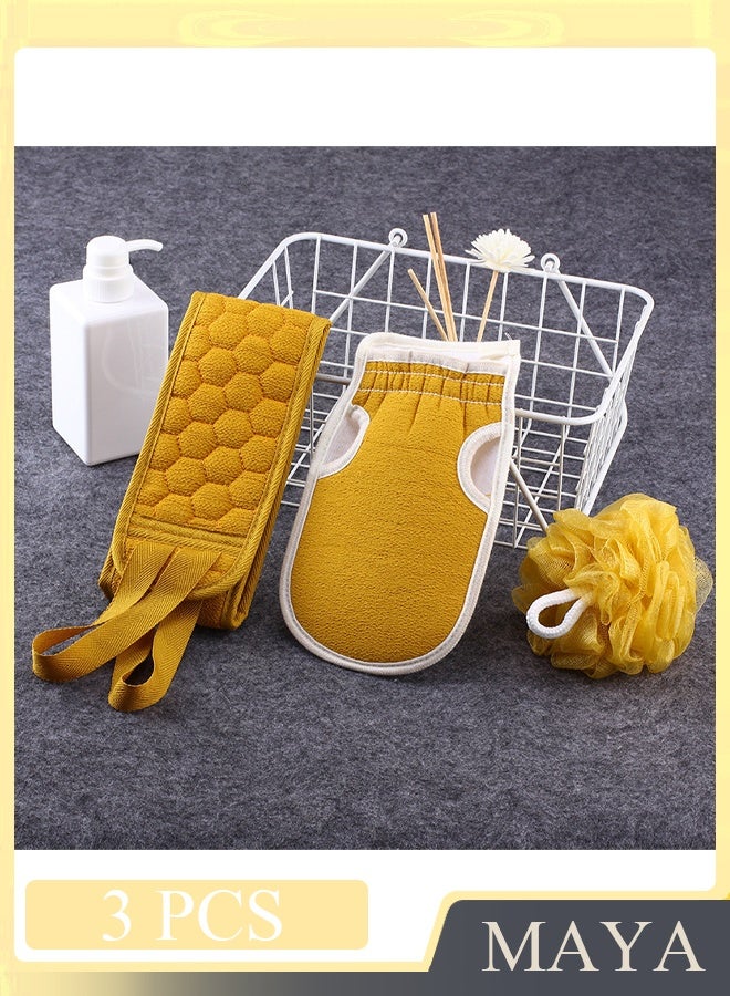 مجموعة من ليفة الاستحمام، إسفنجة تقشير الظهر، قفازات الاستحمام، منشفة حمام، وإكسسوارات الاستحمام - Image 1