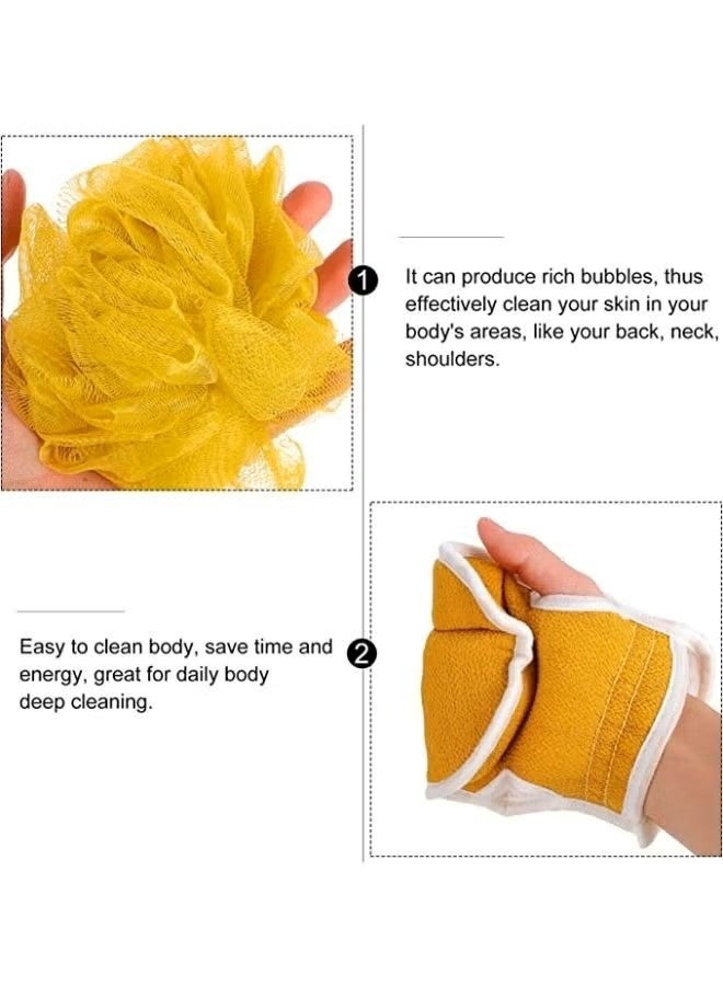 مجموعة من ليفة الاستحمام، إسفنجة تقشير الظهر، قفازات الاستحمام، منشفة حمام، وإكسسوارات الاستحمام - Image 2