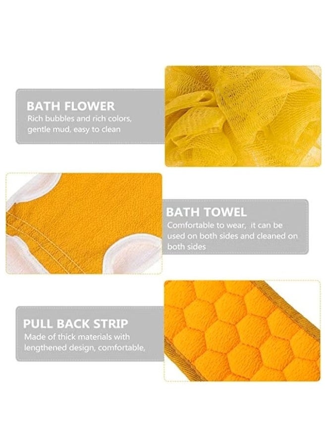 مجموعة من ليفة الاستحمام، إسفنجة تقشير الظهر، قفازات الاستحمام، منشفة حمام، وإكسسوارات الاستحمام - Image 5