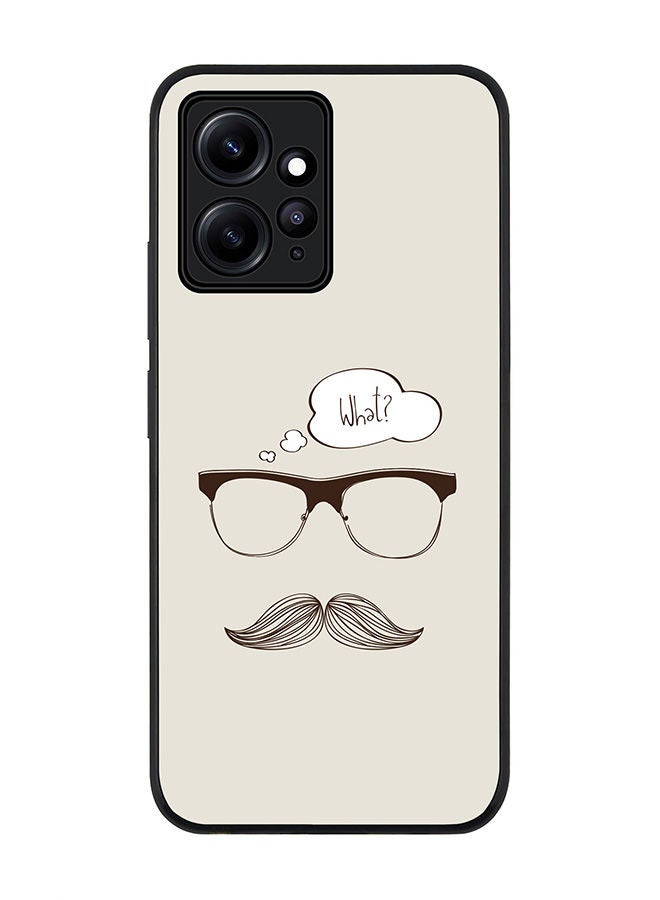 Stylizedd حافظة سوداء متينة لهاتف Redmi Note 12 4G - تصميم نحيف ومرن مع حواف مطاطية مضادة للسقوط - ماذا (هيبستر) - Image 1