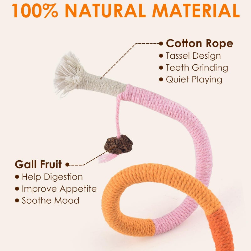 TINDTOP Cat Toys Chew Ropes, 3 Pack Interactive Cat Nip Kicker Toy for Indoor Kittens, Teeth Cleaning Toy for All Breeds, 19.5 Inches (50cm) - Image 2