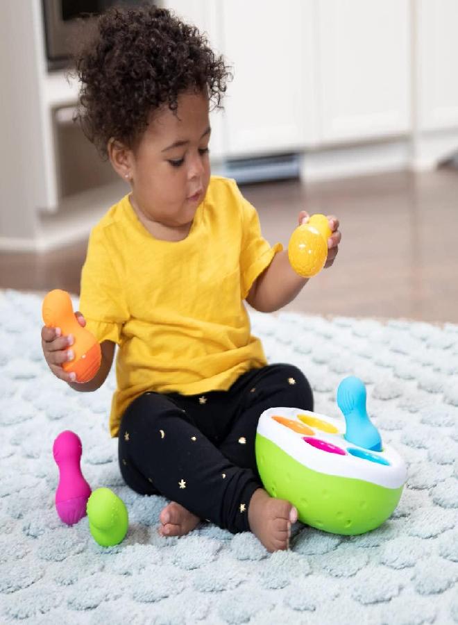Fat Brain Toys Fat Brain Toys F248 Fat Brain SpinnyPins, Kids Preschool, Spinning and Sorting Building Sets, Early Development Toy for Babies Aged 18 Months and Older, Multicoloured - Image 3