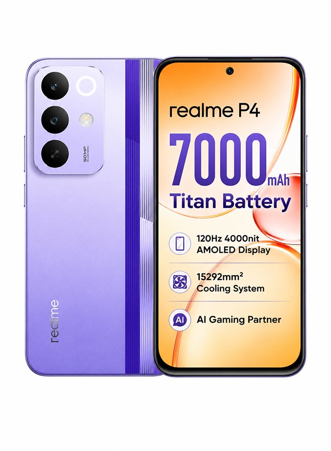 ريل مي P4 Dual SIM 4G Racing Purple 8GB RAM 256GB - International Version - Image 1